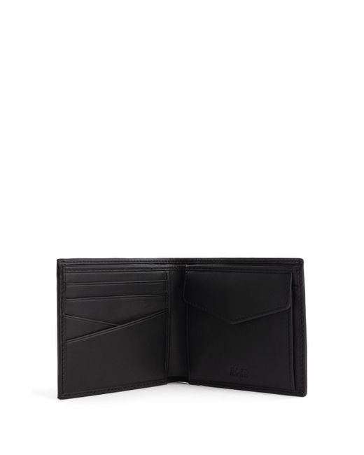 Portefeuille en cuir lisse avec plaquette monogrammes et poche ticket Cuir  BOSS by Hugo Boss pour homme en coloris Noir - Lyst