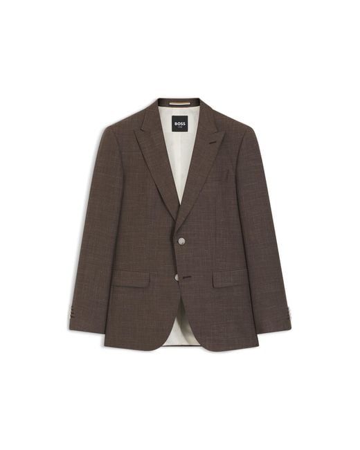 Boss Brown One Slim-Fit Suit Jacket for men