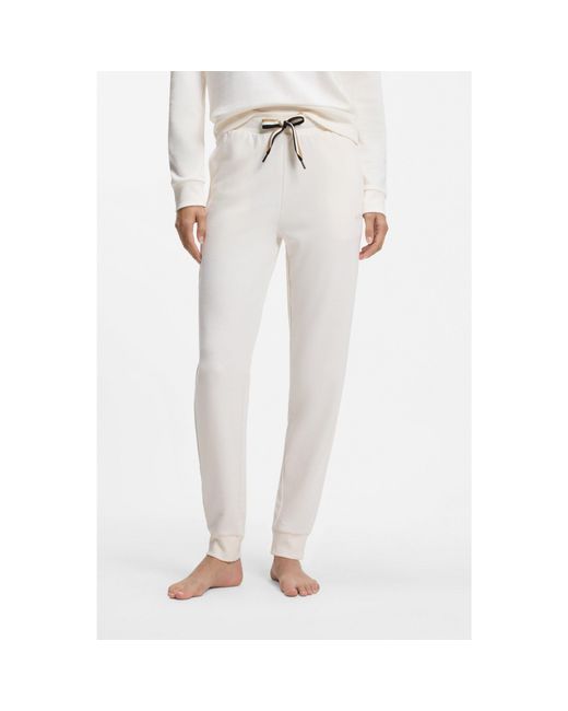 Boss White Branded Cuffed Bottoms