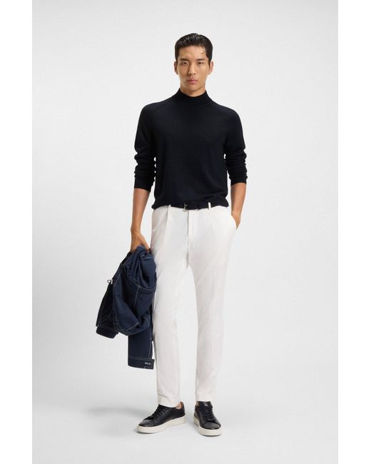 Boss Pullover Aus Woll-Mix Mit Stehkragen in Blue für Herren