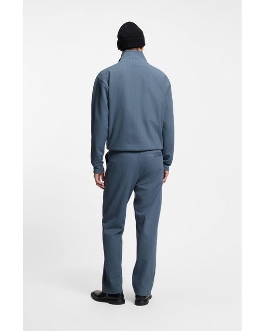 HUGO Sweatshirt Aus Einem Baumwoll-Mix Mit Nadelzug-Streifen in Blue für Herren