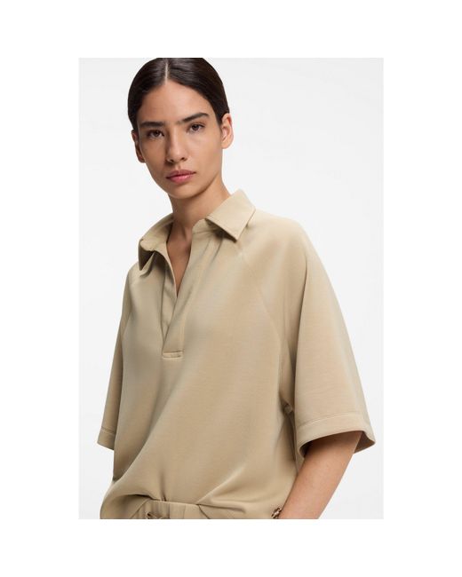 Boss Natural Loose-Fit Polo Sweatshirt