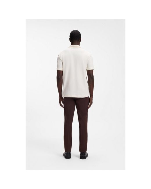Boss White Regular-Fit Polo Shirt for men