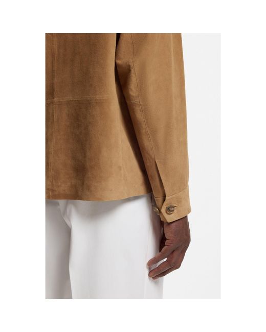 Boss Brown Button-Up Jacket for men
