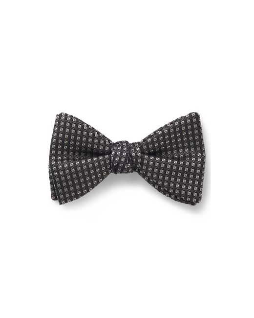 HUGO Black Silk Bow Tie With Jacquard Pattern for men