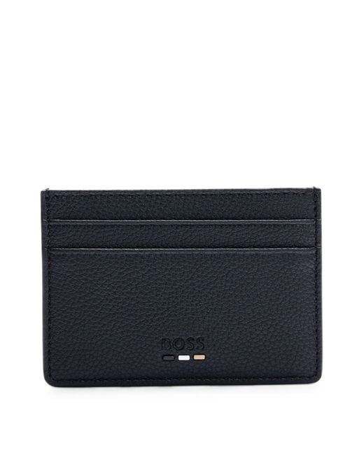Boss Black Faux-leather Card Holder With Money Clip for men