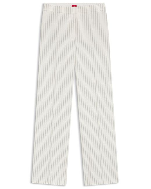 HUGO Pantalon Met Rechte Pijpen En Krijtstreep in het White