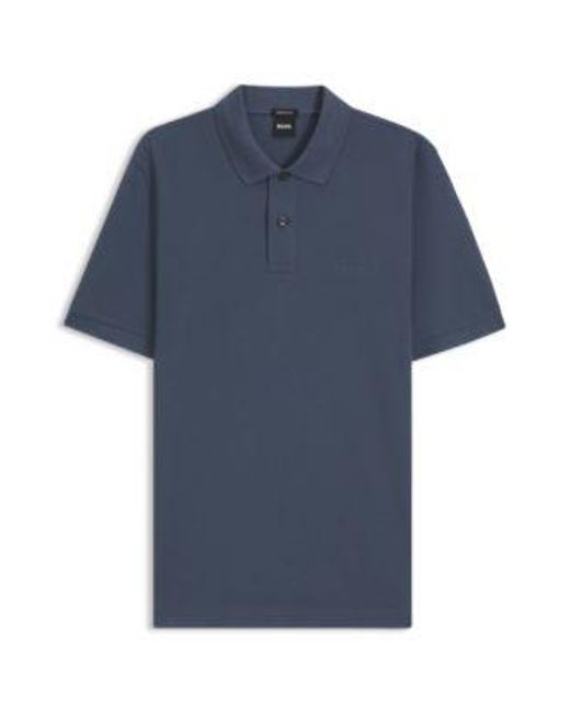 Polo Pallas En Piqué De Coton Avec Logo Brodé Boss pour homme en coloris Blue