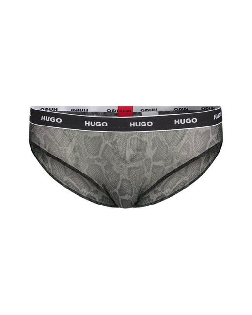 BOSS by HUGO BOSS Slip aus Mesh mit SchlangenPrint und Logo am Bund in