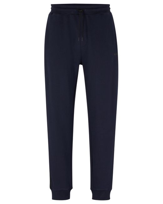 BOSS by HUGO BOSS Organic-cotton Tracksuit Bottoms With Logo Tape in Blue  for Men | Lyst Canada