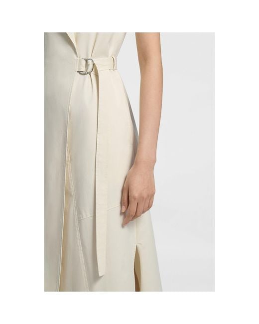 Boss Natural Stretch-Cotton Wrap Dress With Adjustable Belt