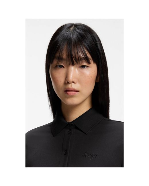 HUGO Black Slim-Fit Polo Top