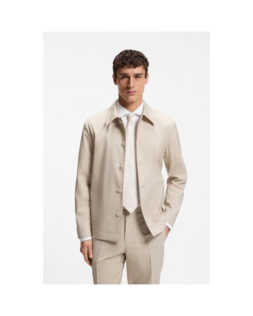 Boss Natural Relaxed-Fit Overshirt for men