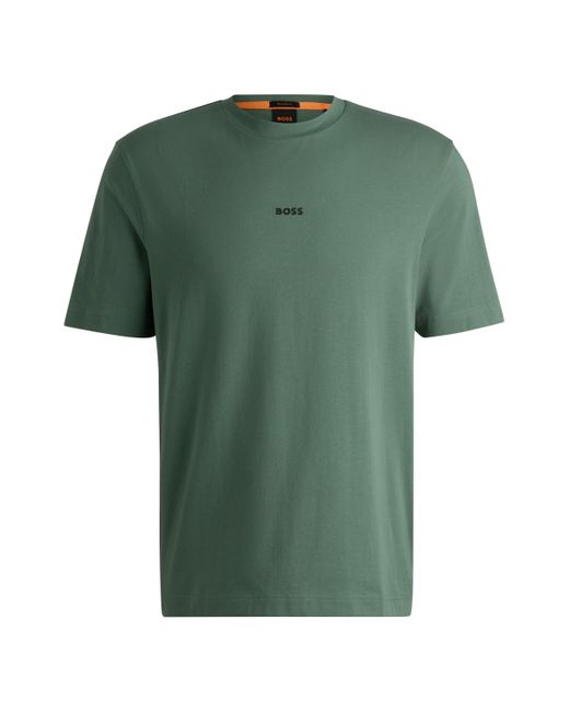 Boss Green Relaxed-fit T-shirt In Stretch Cotton With Logo Print for men