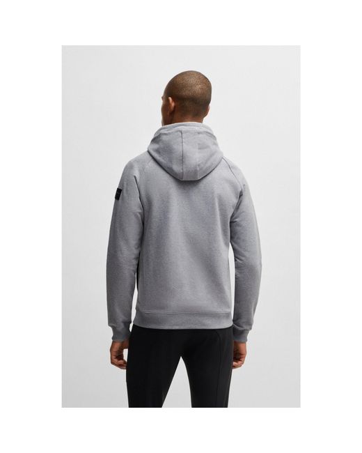 Boss Gray Equestrian Zip-Up Hoodie for men
