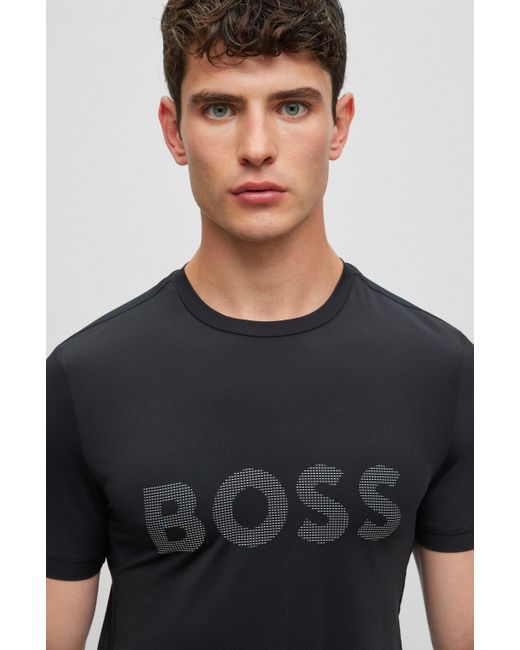 BOSS by HUGO BOSS Slimfit Tshirt With Decorative Reflective Logo in