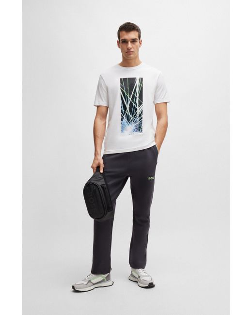 Boss Regular-fit T-shirt Van Stretchkatoen Met Nieuw Artwork in het White voor heren