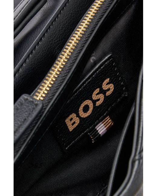 BOSS by HUGO BOSS Quilted Clutch Bag With Monogram Hardware And Chain