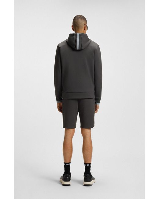 Boss Kapuzenjacke Aus Baumwoll-Mix Mit Streifen-Details in Black für Herren