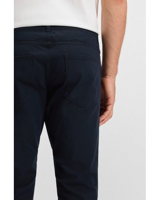 Boss Delaware Slim-Fit Hose Aus Baumwoll-Mix Mit Twill-Struktur in Blue für Herren