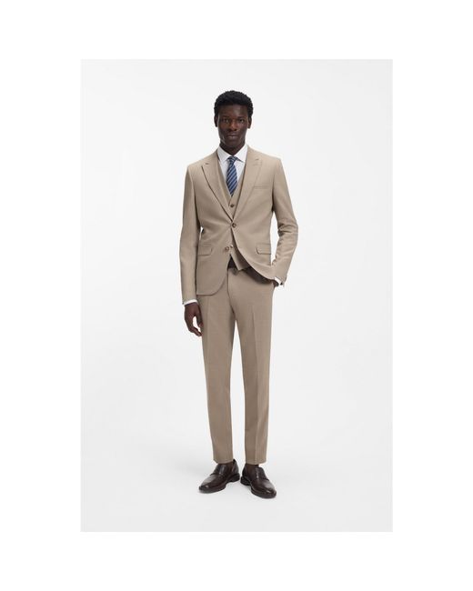 HUGO White Three-Piece Extra-Slim-Fit Suit for men