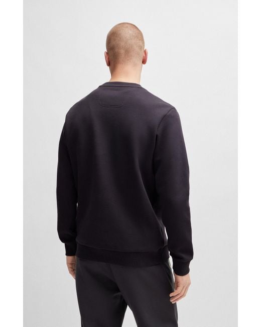 Boss Sweatshirt aus Baumwoll-Mix mit erhabenem 3D-Logo in Black für Herren