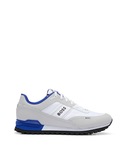 BOSS by HUGO BOSS Mixed-material Trainers With Logo Details in White for  Men | Lyst
