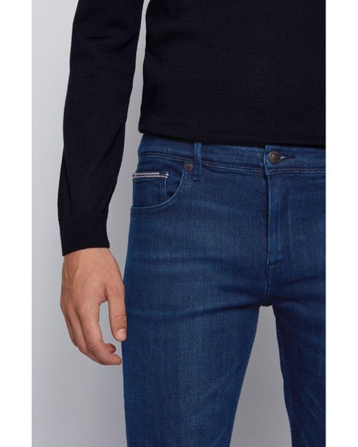 BOSS by HUGO BOSS Extra-slim-fit Jeans In Blue Super-stretch Italian Denim-  Blue Men's Jeans Size 34/30 for Men | Lyst