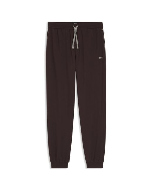Boss Black Cuffed Tracksuit Bottoms for men