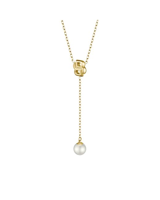 Boss White Tone Necklace With Double B Monogram