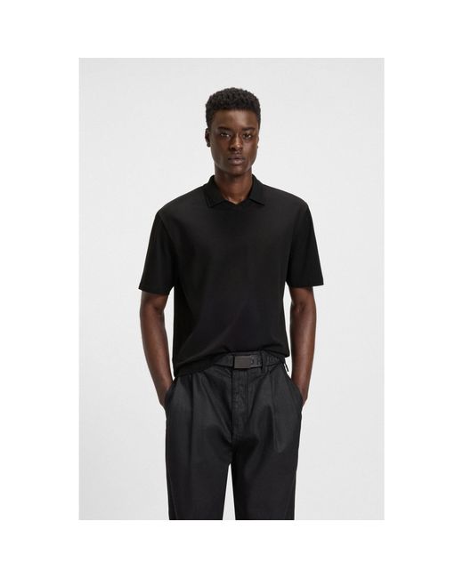 HUGO Black Relaxed-Fit Polo Shirt for men