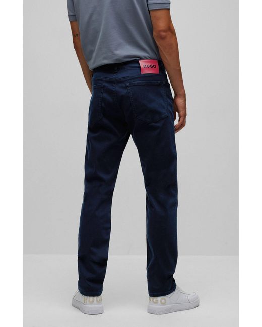 BOSS - Slim-fit jeans in dark-blue super-soft denim