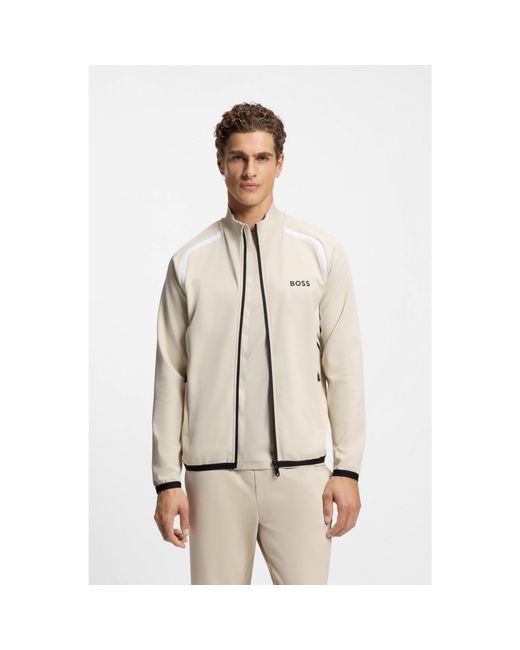 Boss Natural Active Zip-Up Sweatshirt With Temperature-Regulating Performance for men