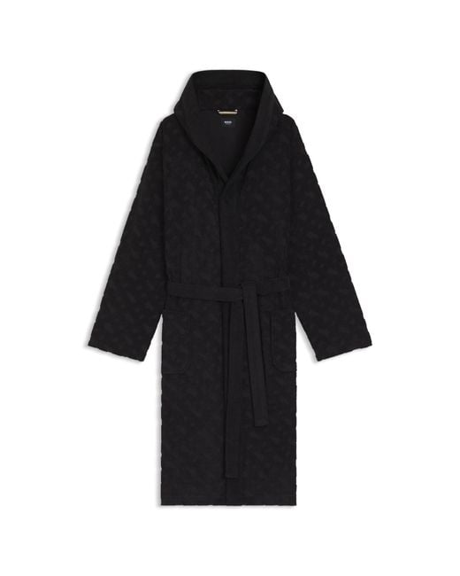 Boss Black Monogram-Pattern Dressing Gown for men