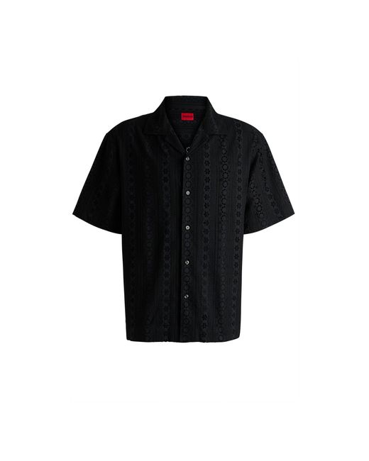 HUGO Black Oversized-Fit Shirt for men