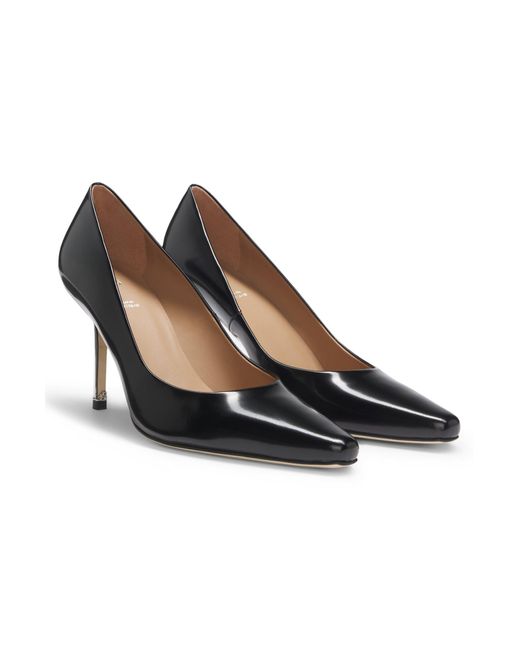 Boss Black Pumps Aus Leder Mit Silberfarbenem Absatz