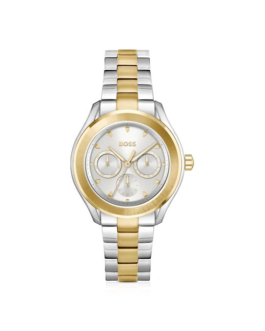 Boss Horloge Van Goudkleurig En Zilverkleurig Staal Met Geschakelde Polsband in het Metallic