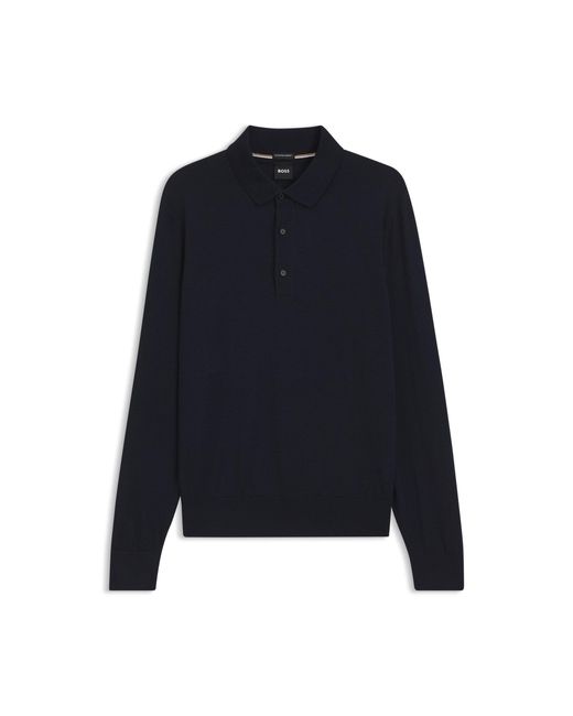Boss Blue Regular-Fit Knit Polo for men
