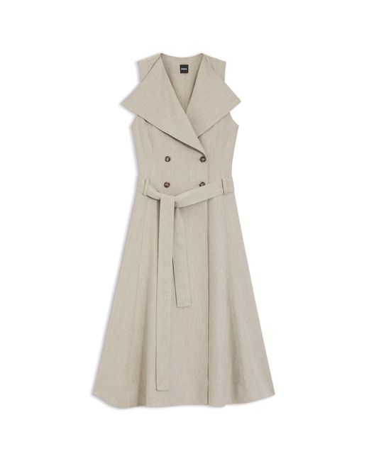 Boss Natural Double-Breasted Wrap Dress