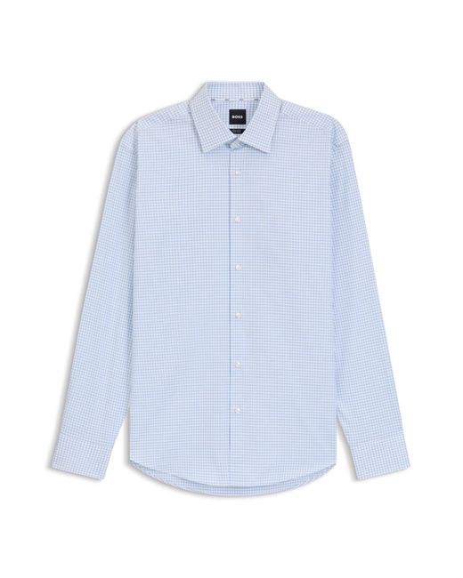 Chemise Regular En Twill De Coton Stretch Facile À Repasser Boss pour homme en coloris Blue