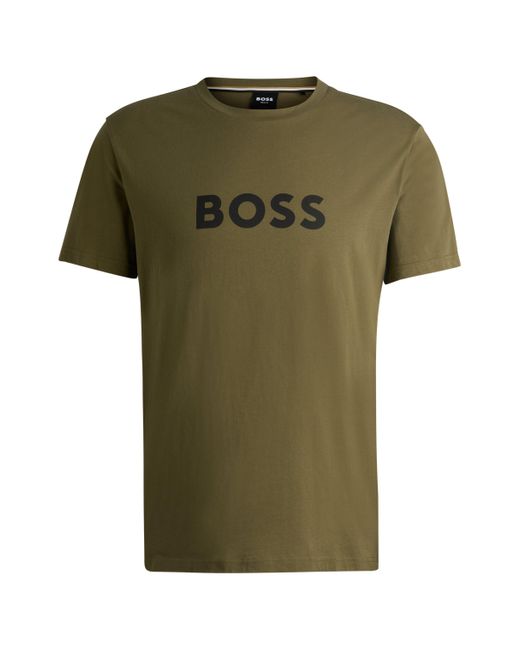 Boss Regular-Fit T-Shirt aus Baumwoll-Jersey mit UV-Schutz von LSF 50+ in Green für Herren