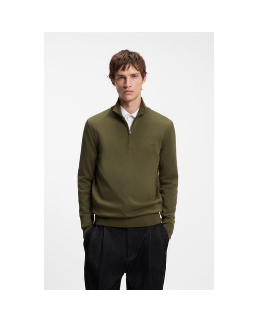 HUGO Green Quarter-Zip Sweater for men