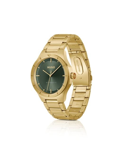 HUGO Metallic Lit-Tone Watch With Dial for men