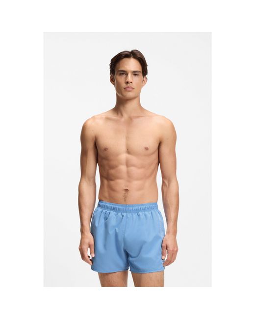 HUGO Blue Swim Shorts With Repeat Logos for men