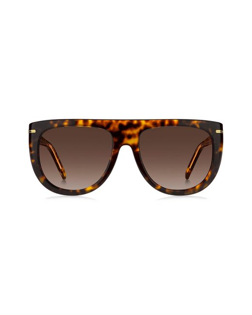 Boss Brown Sonnenbrille aus Acetat mit Havanna-Muster und goldfarbenen Metalldetails