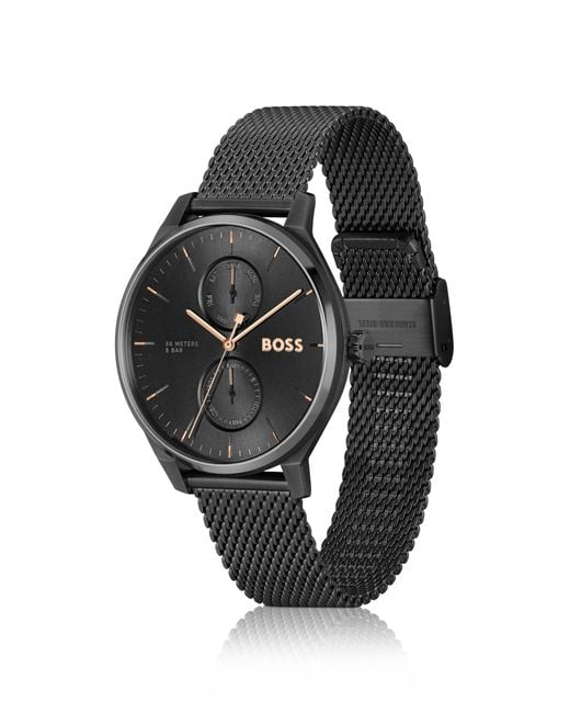 Boss Mesh-bracelet Watch With Black Dial for men