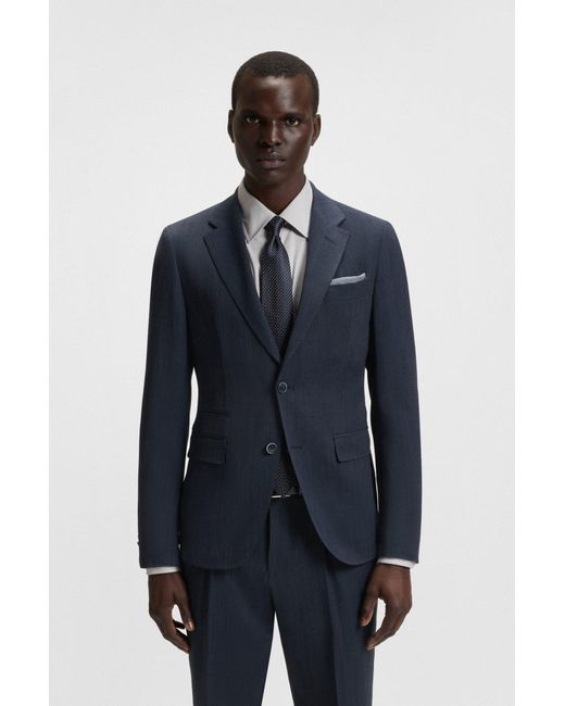 Boss Slim-Fit Pak Van Scheerwol En Zijde in het Black voor heren