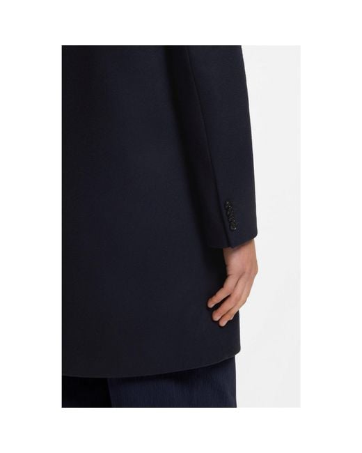 HUGO Blue Buttoned Coat for men
