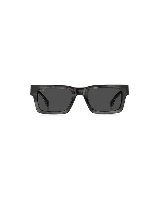 Boss Black Patterned-Acetate Sunglasses With Double B Monogram for men