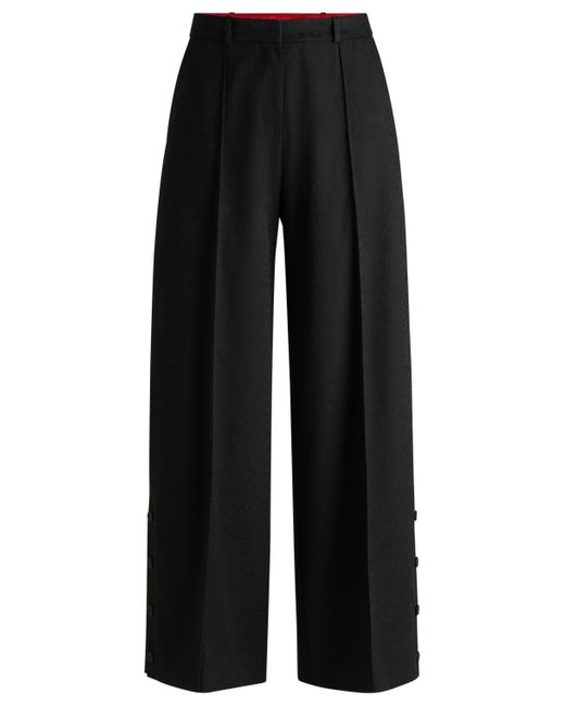 HUGO Black X Les Benjamins Relaxed-fit Trousers In Jacquard Fabric